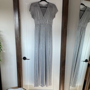 Baltic Born Silver Pleated Maxi Dress